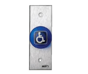 RCI 916N-BH-MA-28 Tamper Resistant Handicap Button, Narrow Stile, Blue with Handicap Logo