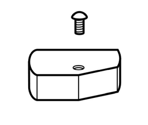 Rixson 012142L-AS 605 Arm Cap and Screw, Left Hand, Brass,, Bright Brass