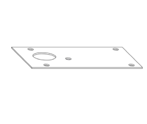 Rixson 104020 605 Duo Chek Double Acting Floor Plate Package, Bright Brass