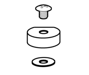 Rixson 12029 AS 626 Arm Cap and Screw Washer, Satin Chromium Plated