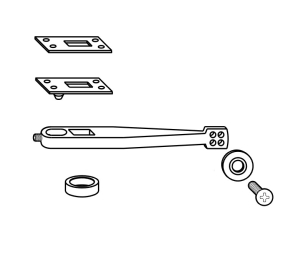 Rixson 302026 626 Floor Closer Bottom Arm Package, Satin Chromium Plated