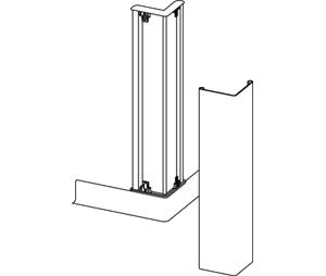 Burns SM-20-48-136 Pearl Gray Acrovyn ™ Corner Guard with Retainer & End Caps - Tape Mount - 3" x 3" x 48"