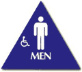 Cal-Royal CMHS6A-BLK Mens Restroom Sign With Handicap Logo - Black
