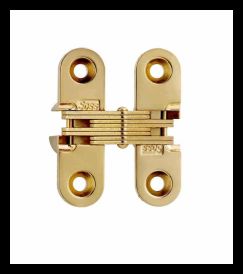 SOSS 203US3B Invisible Hinge 203 Series, Bright Brass, 3/4" Minumum Thickness, Box of 100 , bulk