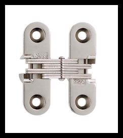 SOSS 203US14B Invisible Hinge 203 Series, Bright Nickel, 3/4" Minumum Thickness, Box of 100 , bulk