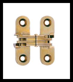 SOSS 203US4PB Invisible Hinge 203 Series, Satin Brass, 3/4" Minumum Thickness, Box of 10, bagged individually