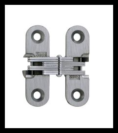 SOSS 203MUNPB Invisible Hinge 203 Series, Modified Mounting Holes, Unplated, 3/4" Minumum Thickness, Box of 100 , bulk