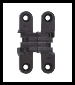 SOSS 204US19B Invisible Hinge 204 Series, Black E-Coated, 3/4" Minumum Thickness, Box of 100 , bulk