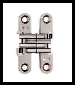 SOSS 204US14B Invisible Hinge 204 Series, Bright Nickel, 3/4" Minumum Thickness, Box of 100 , bulk