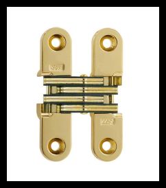 SOSS 208US3B Invisible Hinge 208 Series, Bright Brass, 1" Minumum Thickness, Box of 100 , bulk