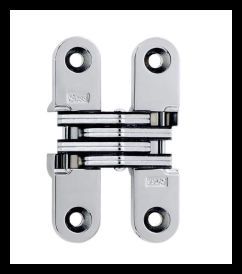 SOSS 208US26B Invisible Hinge 208 Series, Bright Chrome, 1" Minumum Thickness, Box of 100 , bulk