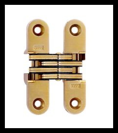 SOSS 208US4B Invisible Hinge 208 Series, Satin Brass, 1" Minumum Thickness, Box of 100 , bulk