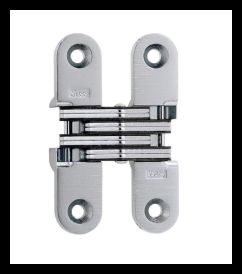 SOSS 208MDTUS26DB Invisible Hinge 208 Series, Alloy Steel, Modified 110°, Satin Chrome, 1" Minumum Thickness, Box of 100 , bulk