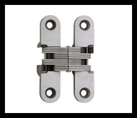 SOSS 208SSUS32DB Invisible Hinge 208 Series, Satin Stainless Steel, 1" Minumum Thickness, Box of 100 , bulk