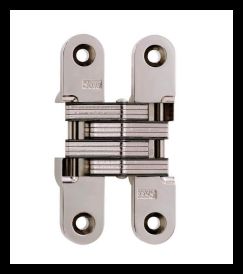 SOSS 212US14B Invisible Hinge 212 Series, Bright Nickel, 1-1/8" Minumum Thickness, Box of 100 , bulk