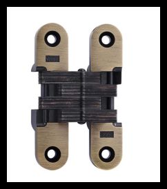 SOSS 216US5B Invisible Hinge 216 Series, Antique Brass, 1-3/8" Minumum Thickness, Box of 100 , bulk