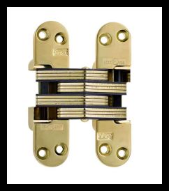 SOSS 218US3B Invisible Hinge 218 Series, Bright Brass, 1-3/4" Minumum Thickness, Box of 100 , bulk