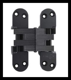 SOSS 220ASUS19B Invisible Hinge 220AS Series, Alloy Steel Black E-Coated, 2" Minumum Thickness, Box of 100 , bulk