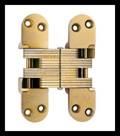 SOSS 220ASUS4B Invisible Hinge 220AS Series, Alloy Steel Satin Brass, 2" Minumum Thickness, Box of 100 , bulk