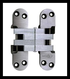 SOSS 220ASUNPB Invisible Hinge 220AS Series, Alloy Steel Unplated, 2" Minumum Thickness, Box of 100 , bulk