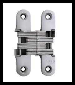 SOSS 416SSUS32B Invisible Hinge 416SS Series, Bright Stainless Steel, 1-3/8" Minumum Thickness, Box of 100 , bulk