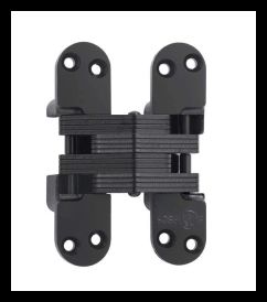 SOSS 418US19B Invisible Hinge 418 Series, Alloy Steel Black E-Coated, 1-3/4" Minumum Thickness, Box of 100 , bulk