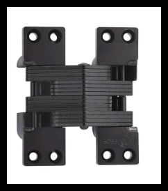 SOSS 420US19B Invisible Hinge 420 Series, Alloy Steel Black E-Coated, 2" Minumum Thickness, Box of 100 , bulk