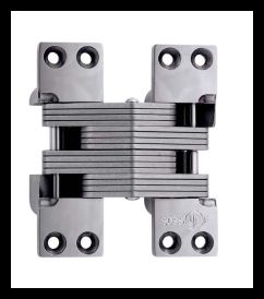 SOSS 420SSUS32B Invisible Hinge 420SS Series, Bright Stainless Steel, 2" Minumum Thickness, Box of 100 , bulk