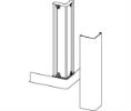 Burns SSM-20-48-162 Charcoal Acrovyn ™ Corner Guard with Retainer & End Caps - Tape Mount - 2" x 2" x 48"