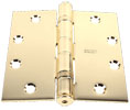 Stanley FBB179 5x5 US3 5" x 5" Full Mortise Standard Weight Ball Bearing Steel Base Hinge Satin Chrome Standard Removable Pin -  Bright Brass