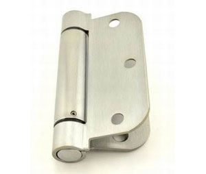 Stanley RSRD2068R 3-1/2 x 3-1/2 26D Reverse Single Acting, Full Mortise, Standard Weight Spring Hinge - 3-1/2" x 3-1/2", 5/8" Radius Corners, Satin Chromium Plated