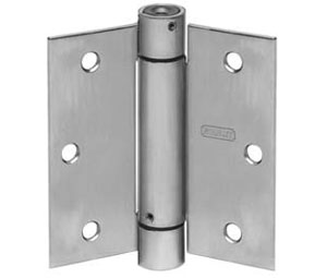 Stanley 2060R 3-1/2 x 3-1/2 32D Single Acting, Full Mortise, Standard Weight Spring Hinge - 3-1/2" x 3-1/2", Sqaure Corners, Satin Stainless Steel