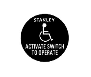 Stanley 413743 "ACTIVATE SWITCH TO OPERATE" Two Sided Decal