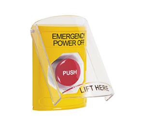 Surface Mounted Emergency Stopper w/ Shield SS2221-PO - STI