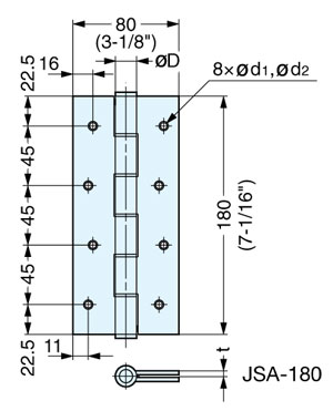 Stainless Steel Self Closing Spring Hinge - Satin