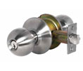 TA DL-SVB53-US32D Commercial Grade 2 - Cylindrical Ball Knob Lockset - Entrance Function - Satin Stainless Steel Finish