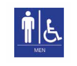 TA GH-S445-BK Men Handicap Restroom ADA Sign - Black