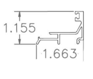 Tormax 140805-01288 5/8-1" Glass-Stop Gutter (Door Panels) Clear Finish - 1 foot