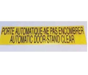 Tormax US801590 Automatic Door Stand Clear (French/English)