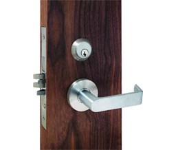 TownSteel MSS-L 08 T US32D Sectional Low Rose Style Single Cylinder Front Door/Corridor Function Heavy Duty Mortise Lock with Tango Lever - Satin Stainless Steel