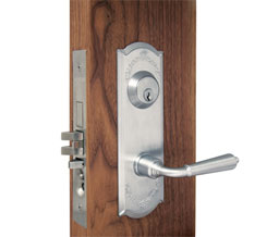 TownSteel MVE 04 Bergen US10B Vintage Escutcheon Style Single Cylinder Entry/Office Function Heavy Duty Mortise Lock with Bergen Plated Lever - Oil-Rubbed Bronze