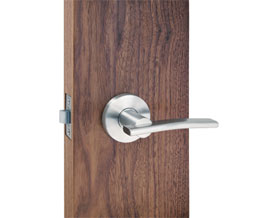 TownSteel TLP-L 2-3/4" Essen US26 Designer Series Low Rose Style 2-3/4" Backset Privacy Function Tubular Lock with Essen Plated Lever - Polished Chrome