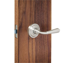 TownSteel TLP-V 2-3/4" Bergen US14 Designer Series Vintage Rose Style 2-3/4" Backset Privacy Function Tubular Lock with Bergen Plated Lever - Polished Nickel