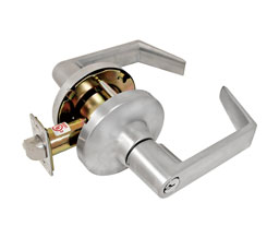 TownSteel CD 87 G US26 Non Clutched Regular Trim Single Cylinder Asylum Function Heavy Duty Cylindrical Lock with Gala Lever - Polished Chrome