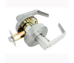 TownSteel CS 87 G US26 Clutched Flat Rose Style Standard 6-pin Cylinder Asylum Function Heavy Duty Cylindrical Lockset with Gala Lever - Polished Chrome