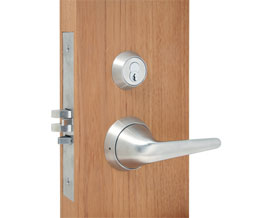 TownSteel MRX-S-L 19 X Lever US32D Sectional Rose Style Non-Keyed Privacy/Bathroom Function Heavy Duty Ligature Resistant Mortise Lock with Deadbolt X Lever - Satin Stainless Steel