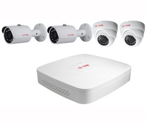 Inaxsys IVT-INSK84CV1TEB 8 Channel HDCVI Tribrid Kit with 2 x 1MP (720p) HDCVI Eyeball Cameras and 2 x 1MP (720p) HDCVI Bullet Cameras