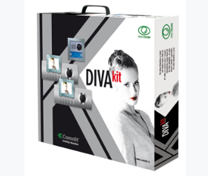 Comelit CYR-8492U Two-Family Color Kit with DIVA and Powercom Entrance Panel