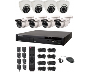 Vitek VIT-VTDVPSRL81T Weather Resistant Infrared Dome, Bullet Camera System with 1TB DVR