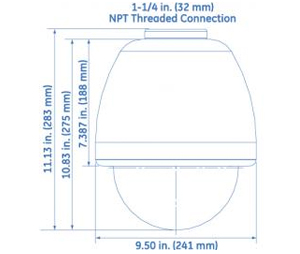 GE Security GEC-IDH6402  Rugged Housing for Legend IP Pan–Tilt–Zoom Camera